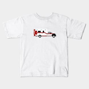 White F450 Type I ambulance with red star of life Kids T-Shirt